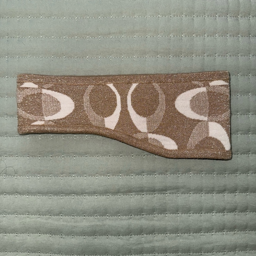 Coach Shimmery Gold/White headband O/S
